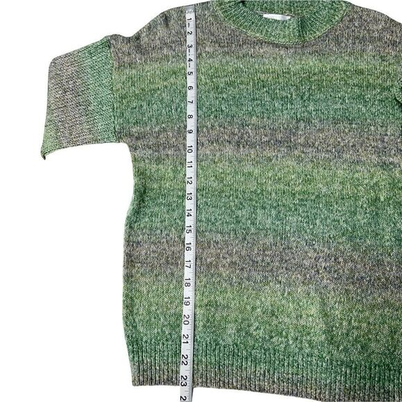 Abound Sweater Teal Cyrus Space Dye Crew Neck Green Grey Blue Long Sleeves Large - Picture 11 of 14